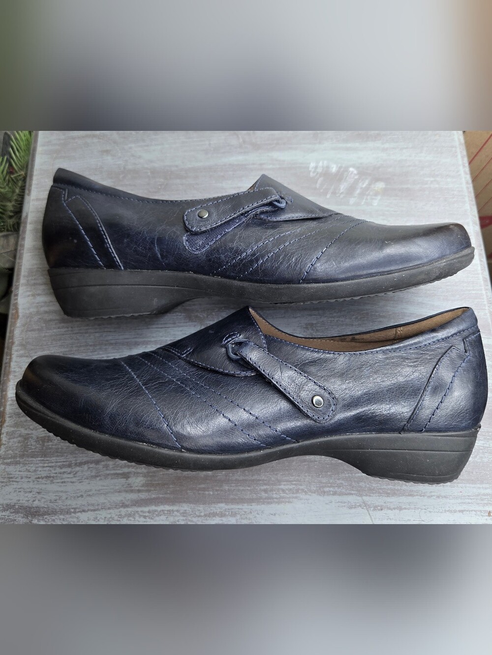 Dansko Dark Navy Blue Leather Slip-On Loafers Size 40 - Picture 5 of 8
